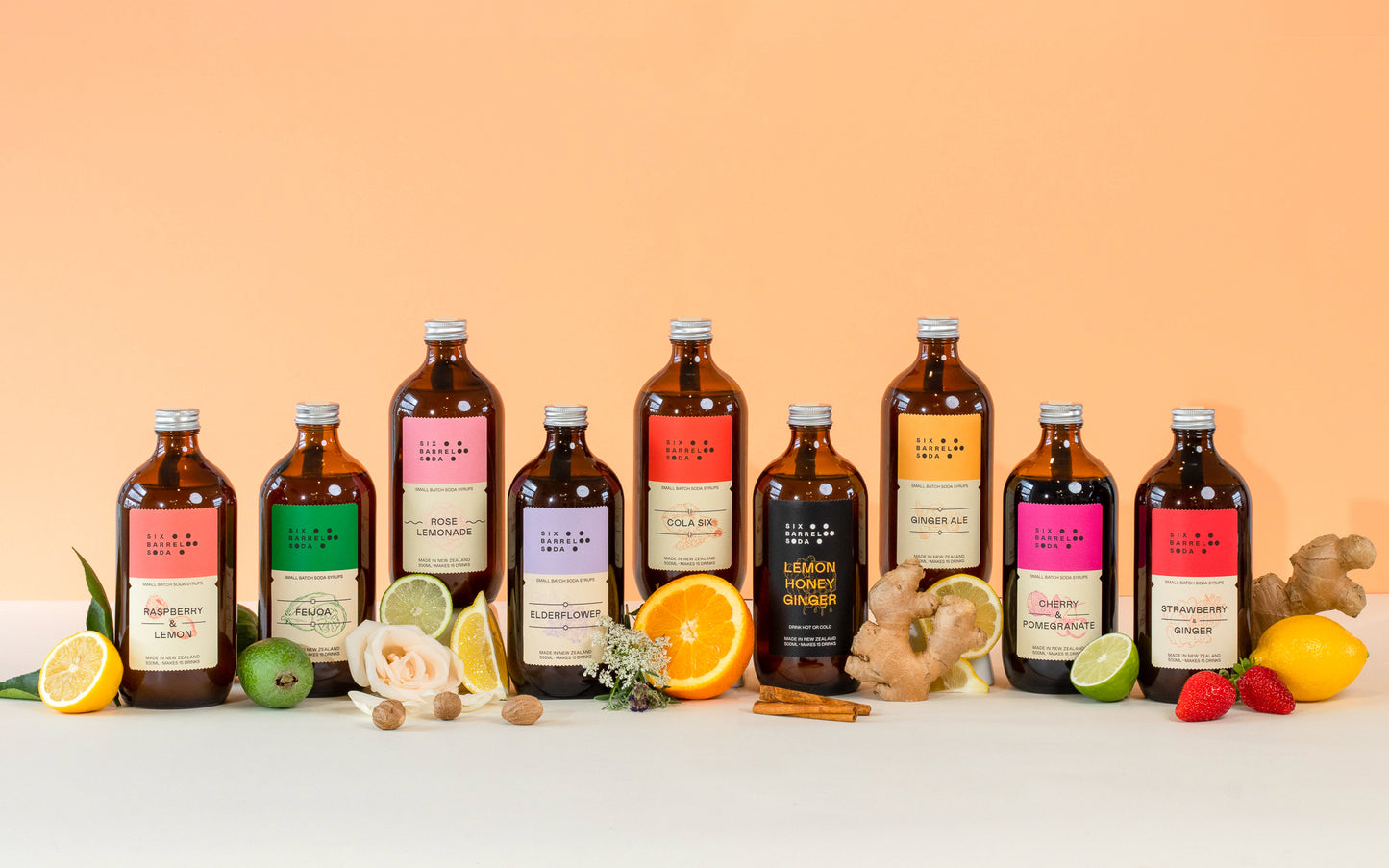 Six Barrel Soda Natural Soda Syrup Range