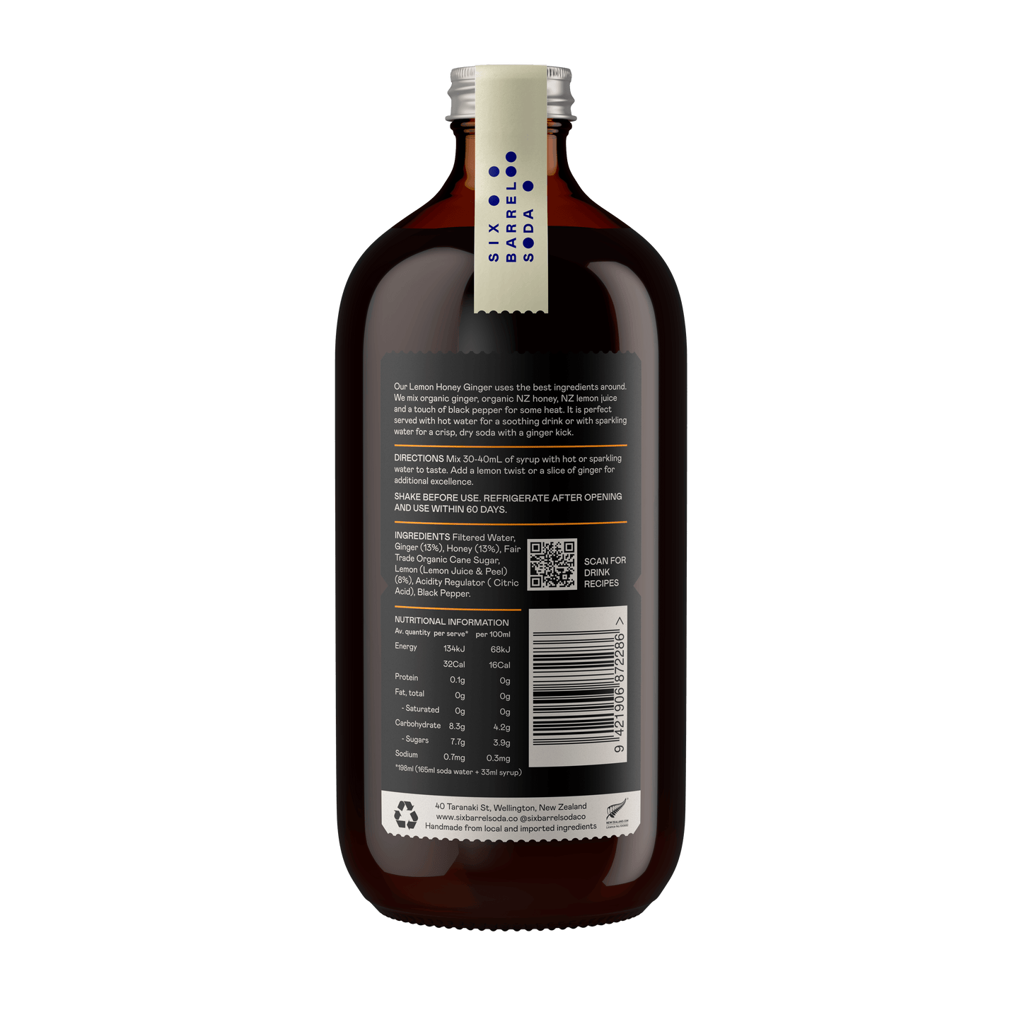 Lemon Honey Ginger Syrup - Six Barrel Soda Co.