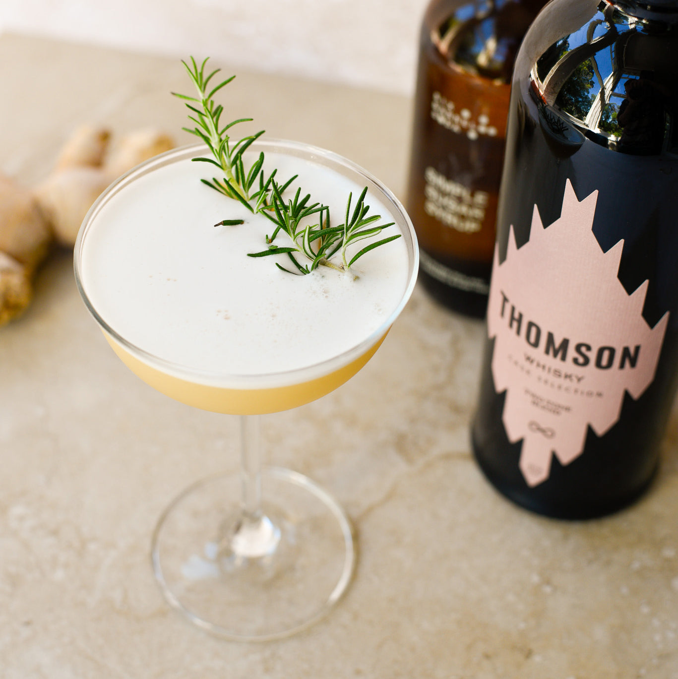 Rosemary & Ginger Whisky Sour