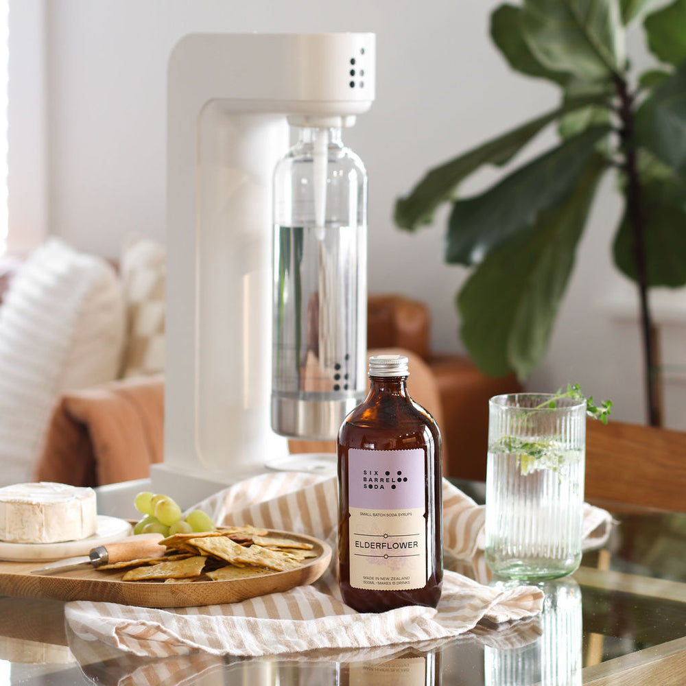 Sparkler sodastream alternative and Elderflower cordial by Six Barrel Soda