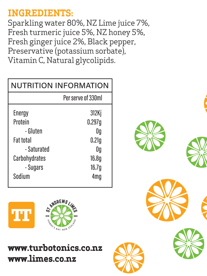 
                  
                    Turbo Tonic Sparkling – Turmeric, Ginger & Lime
                  
                