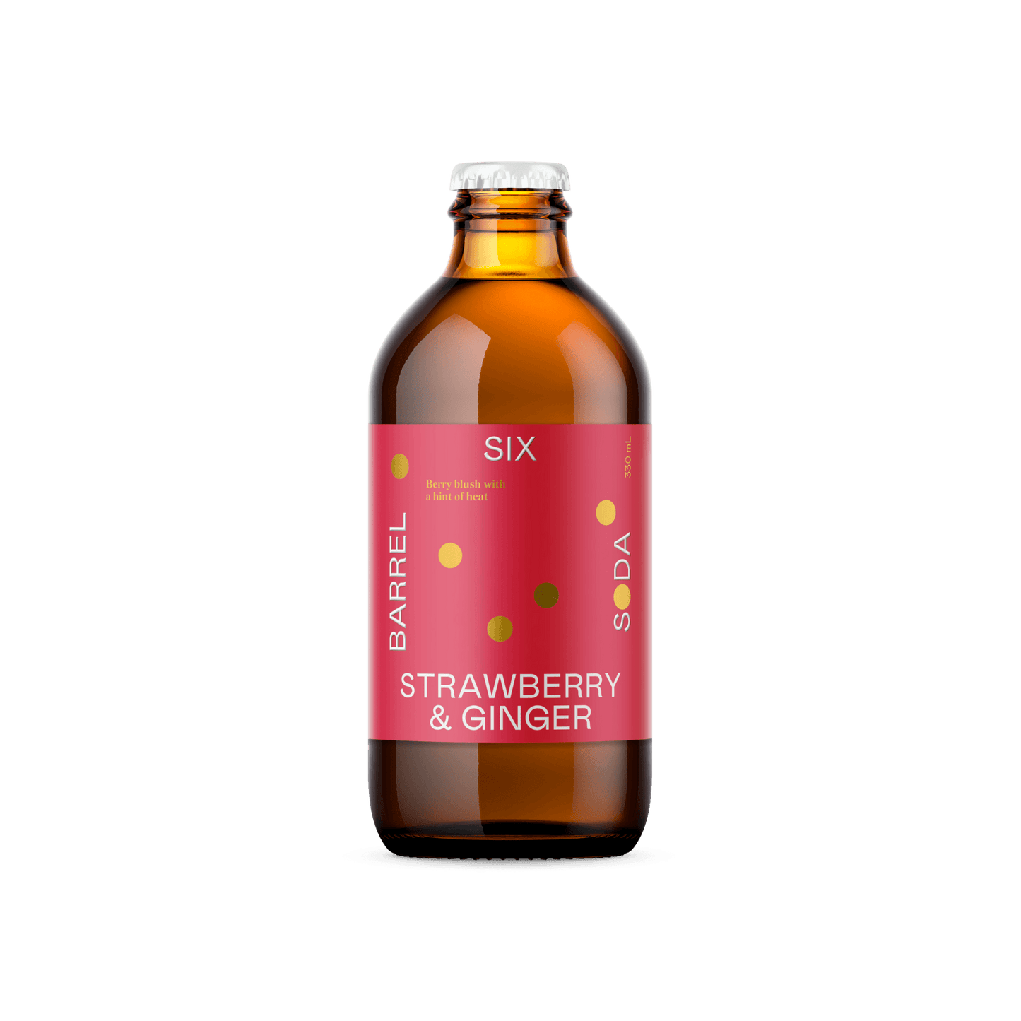 Strawberry & Ginger Soda 330mL - 15 pack - Six Barrel Soda Co.