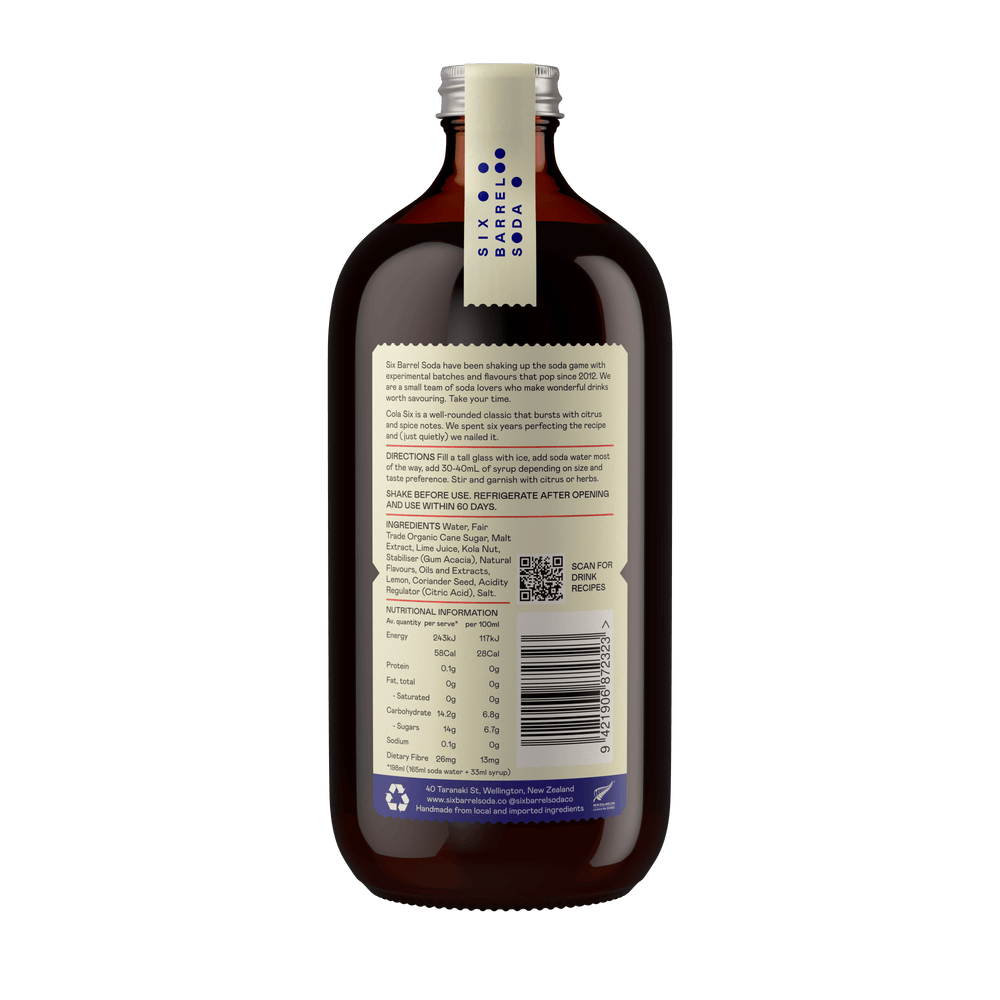Cola Six Syrup - Six Barrel Soda Co.
